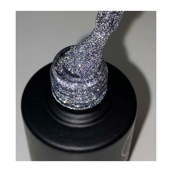 Гель-лак SAGA Fiery №13 світловідбиваючий срібний, 9 мл, зображення 2