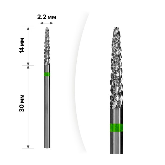 Насадка фреза твердосплавна D 20 G конус подовжений закруглений 102
