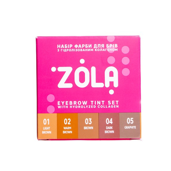 Набор красок для бровей ZOLA с окислителем в саше