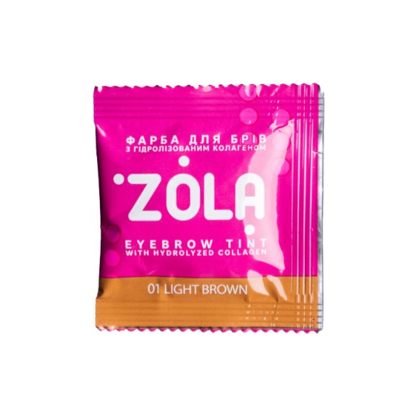 Фарба для брів ZOLA №01 Light brown з коллагеном в саше 5 мл