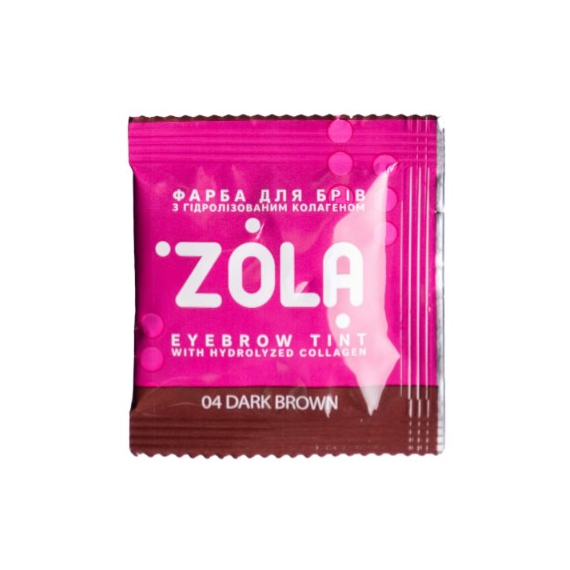Eyebrow paint ZOLA No. 04 Dark brown with collagen in a 5 ml sachet