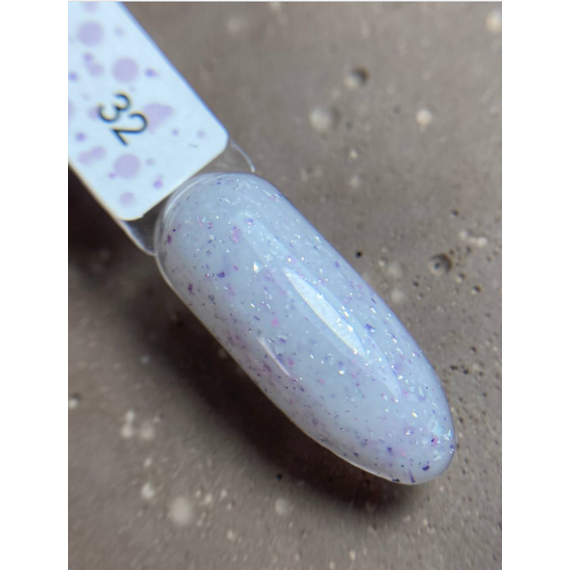 База для нігтів DARK Potal Base №32, молочний з поталлю, 15 мл, зображення 3