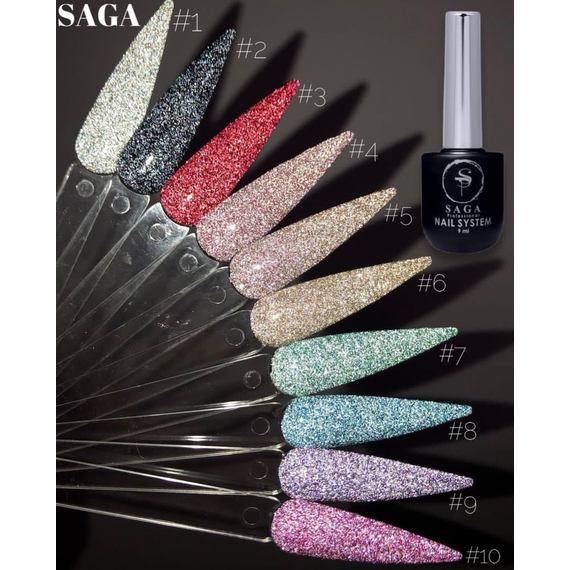 Гель-лак SAGA Fiery №03 светоотражающий, 10 мл, Цвет: Красный, изображение 2