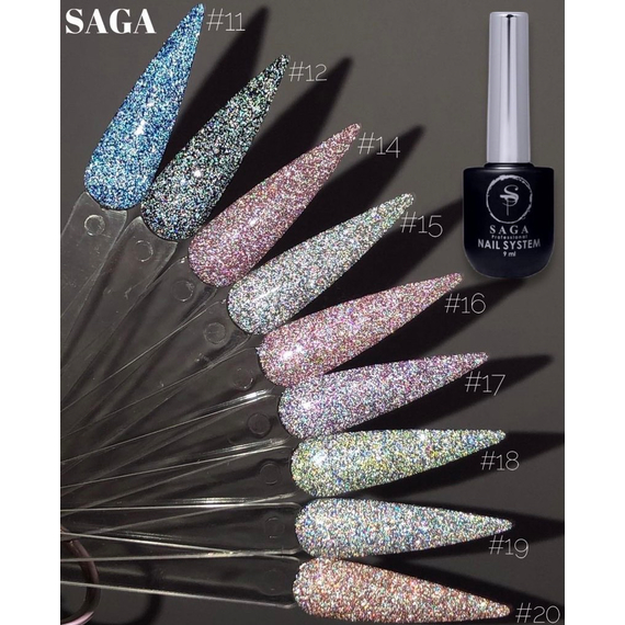 Гель-лак SAGA Fiery №11 светоотражающий, 9 мл, Цвет: Синий, изображение 2