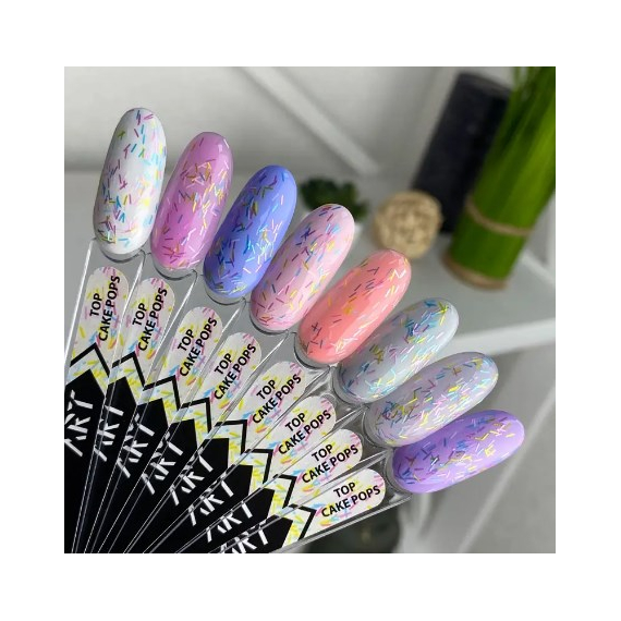 Top for gel polish ART Top Cake Pops with colored sticks, 10 ml, 3 image