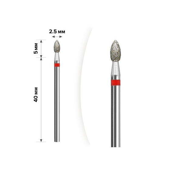 Насадка фреза алмазная D 25 R капля 010