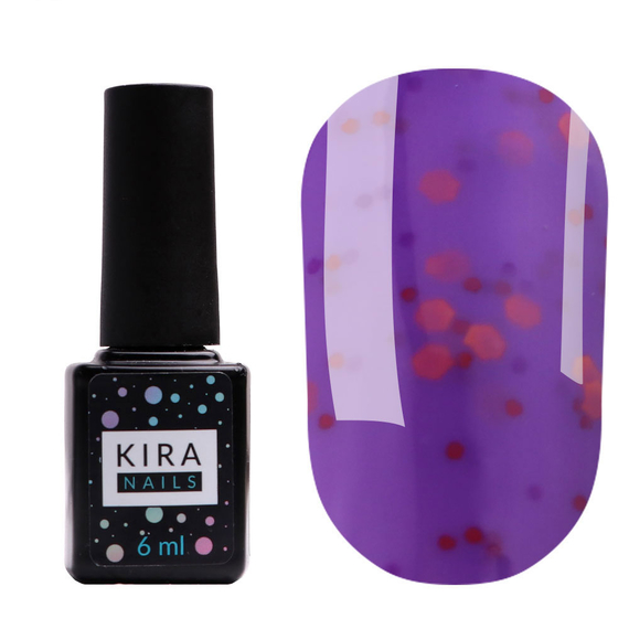 Гель лак Kira Nails Yoghurt Boom №12 чорничне морозиво з неоновими блискітками, 6 мл