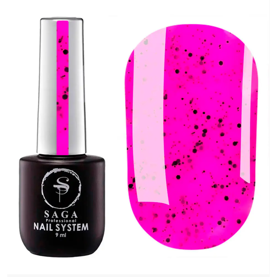 Gel polish SAGA Black Snow No. 05 pink with crumbs, 9 ml