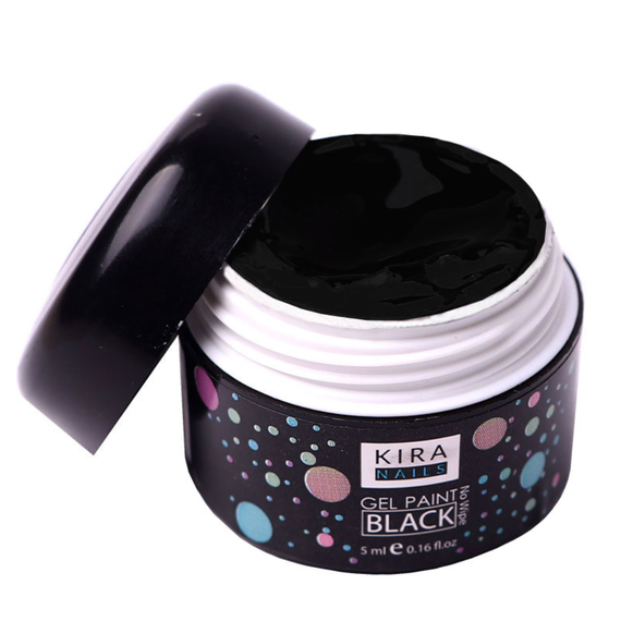 Гель-фарба Kira Nails No Wipe Black 5 мл
