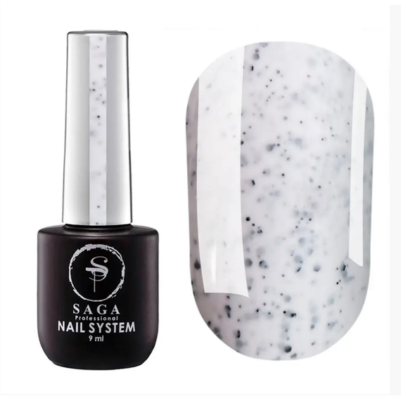 Гель-лак SAGA Black Snow №02 белый с крохами, 9 мл