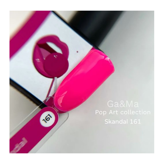 Gel nail polish GaMa Pop-Art collection No. 161 Skandal fuchsia, 10 ml