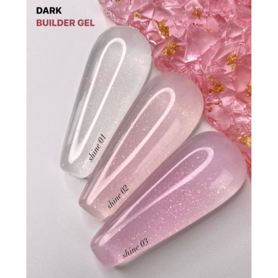Гель DARK Builder Shine Gel №2 молочно-розовый, 15 мл, изображение 3
