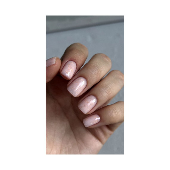 База для ногтей DARK Potal Base №44, молочно-розовая с поталью, 15 мл, изображение 3