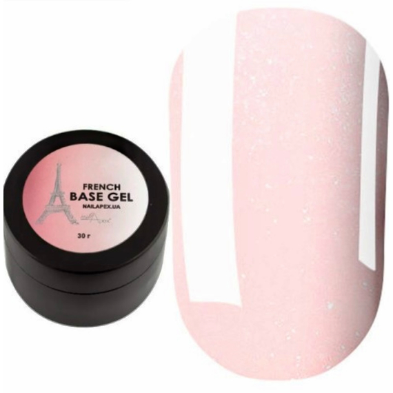 Base camouflage NailApex Opal 10 translucent milky with pink shimmer 30 ml