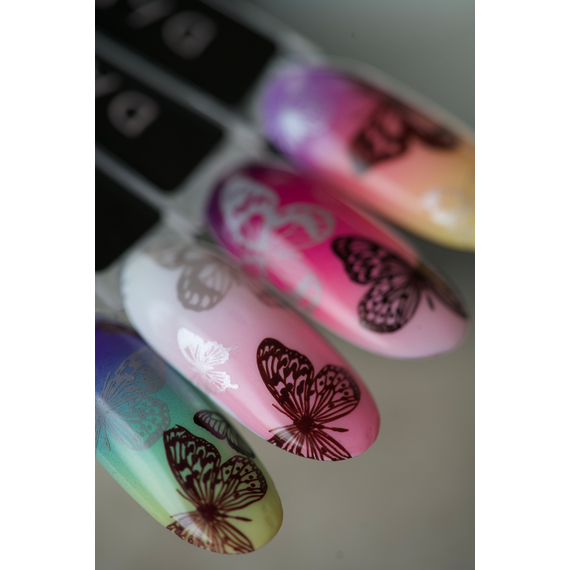 Лак для стемпинга DARK №42 светло-серый, с липким слоем, 8 мл, Цвет: Серый, изображение 3