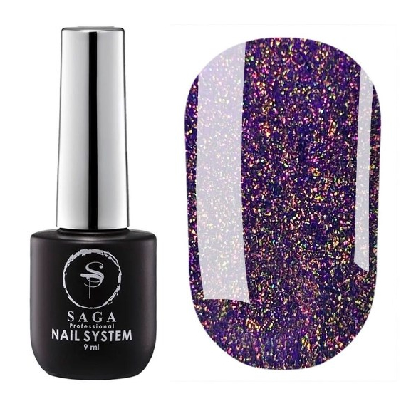 Гель-лак Saga WILD CAT Котяче Око №02 фіолетовий з жовтим 10 мл