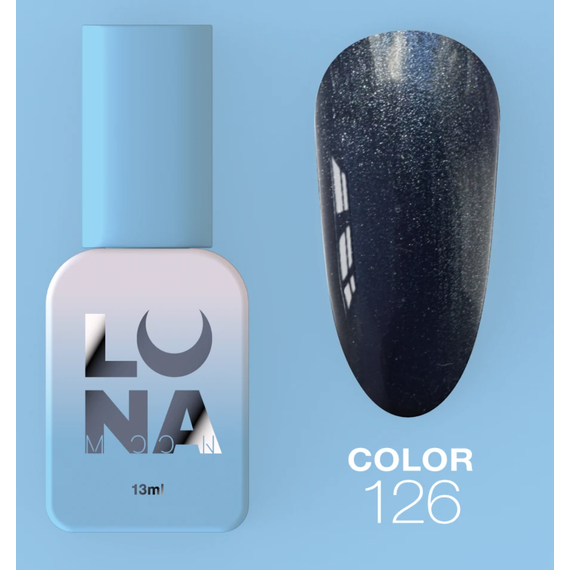 Gel polish Luna Color No. 126 gray with microglitter, 13 ml