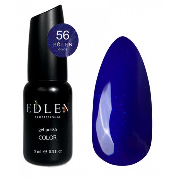 Гель-лак Edlen Color №056 синий с шиммером, 9 мл