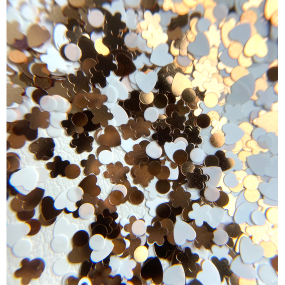 Мікс паєток №09 біло-золоті, зображення 2