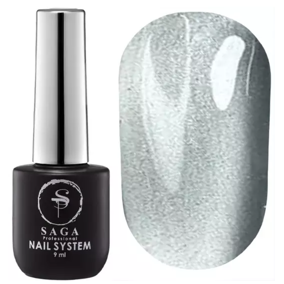 Гель-лак Saga GLOW CAT Кошачий Глаз №09 серебро, 10 мл