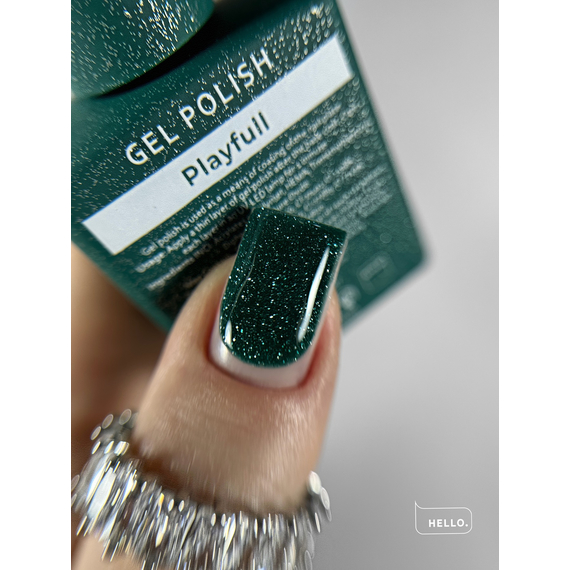 Гель-лак светоотражающий HEYLOVE Gel Polish Playfull зеленый, 15 мл, изображение 2