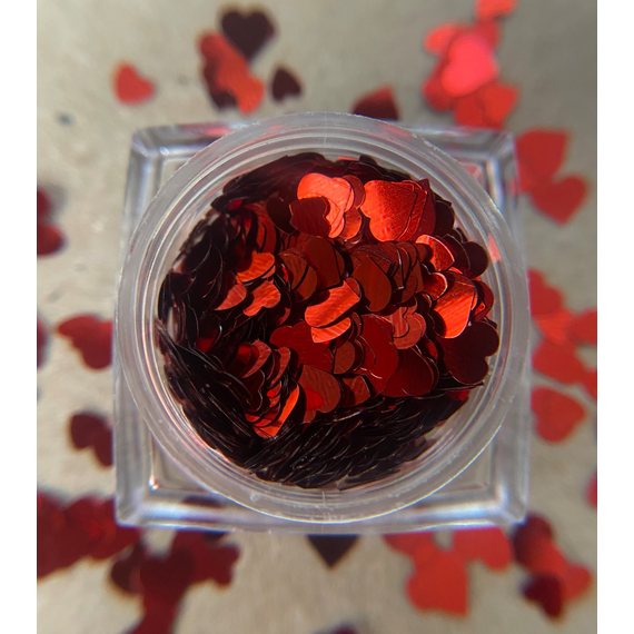 Дизайн для нігтів червоні сердечка