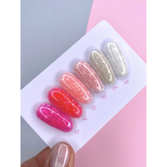 База для ногтей DARK Potal Base №16, бежевая с поталью, 15 мл, Цвет: Бежевый, изображение 2