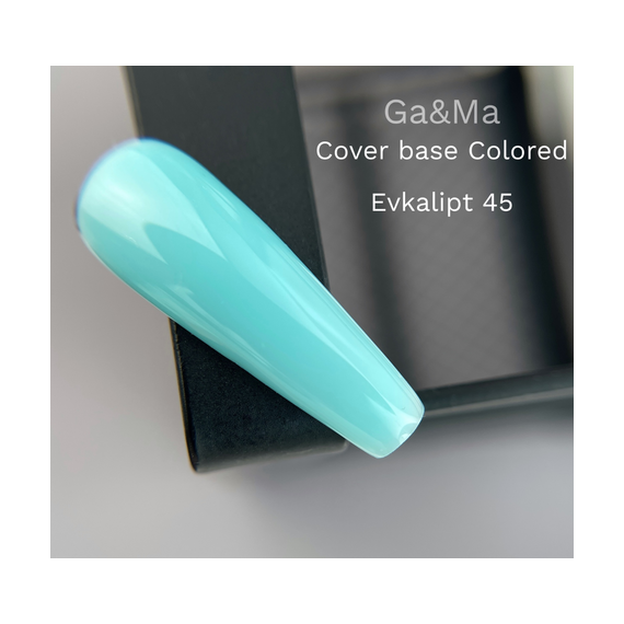 База цветная GaMa Cover base Colored №45 Эвкалипт, бирюзовая, 15 мл, Цвет: Бирюзовый, изображение 2
