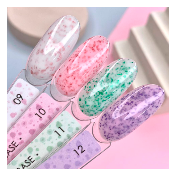 База для ногтей DARK Potal Base №12, молочно-фиолетовая с поталью, 15 мл, Цвет: Фиолетовый, изображение 4