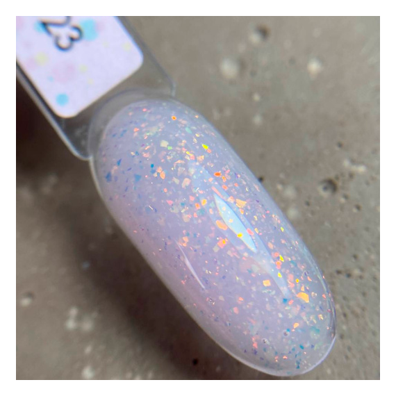 База для ногтей DARK Potal Base №23, молочно-розовая с поталью, 15 мл, Цвет: Молочный, изображение 4