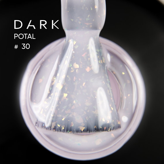 База для ногтей DARK Potal Base №30, розовая с поталью, 15 мл, Цвет: Розовый