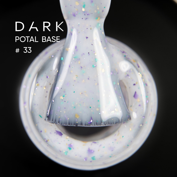 База для ногтей DARK Potal Base №33, белая с поталью, 15 мл, Цвет: Белый