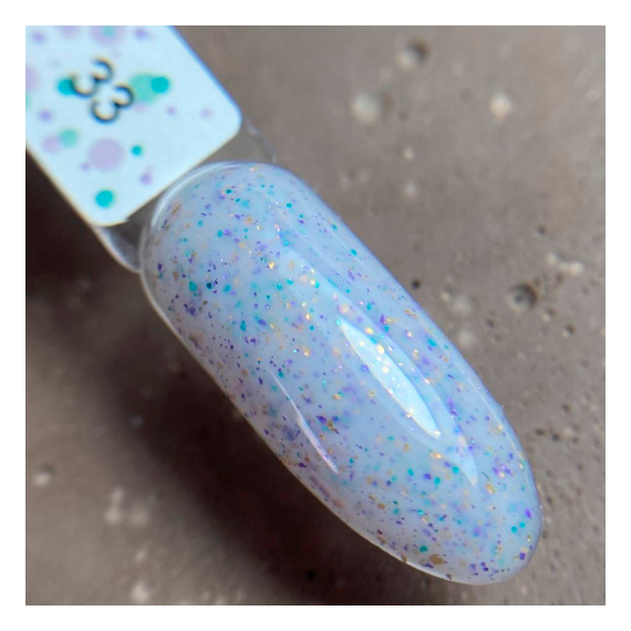 База для ногтей DARK Potal Base №33, белая с поталью, 15 мл, Цвет: Белый, изображение 2