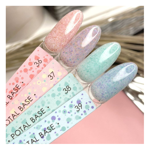 База для ногтей DARK Potal Base №37, фиолетовая с поталью, 15 мл, Цвет: Фиолетовый, изображение 3