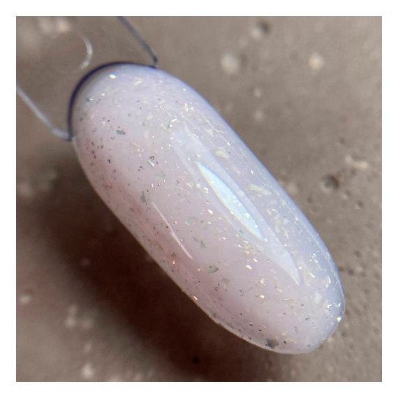 База для ногтей DARK Potal Base №43, молочно-розовая с поталью, 15 мл, Цвет: Молочный, изображение 2