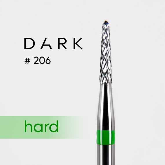 Насадка фреза конус закругленный твердосплавная DARK №206 зеленая