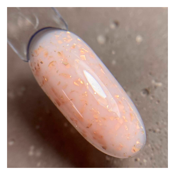 База для ногтей DARK Potal Base №40, молочно-бежевая с поталью, 15 мл, Цвет: Молочный, изображение 2