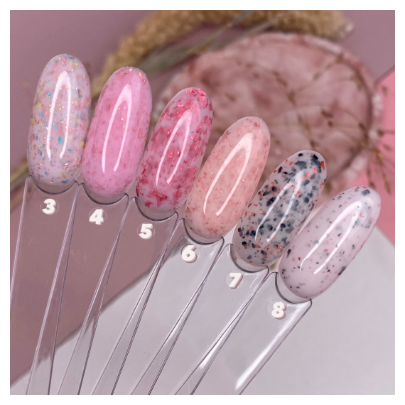 База для ногтей DARK Potal Base №06, бежево-молочная с поталью, 15 мл, Цвет: Бежевый, изображение 2