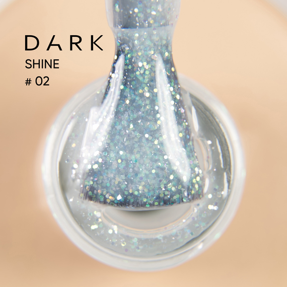 База для ногтей DARK PRO base Shine №02, молочная с блестками, 15 мл, Цвет: Молочный