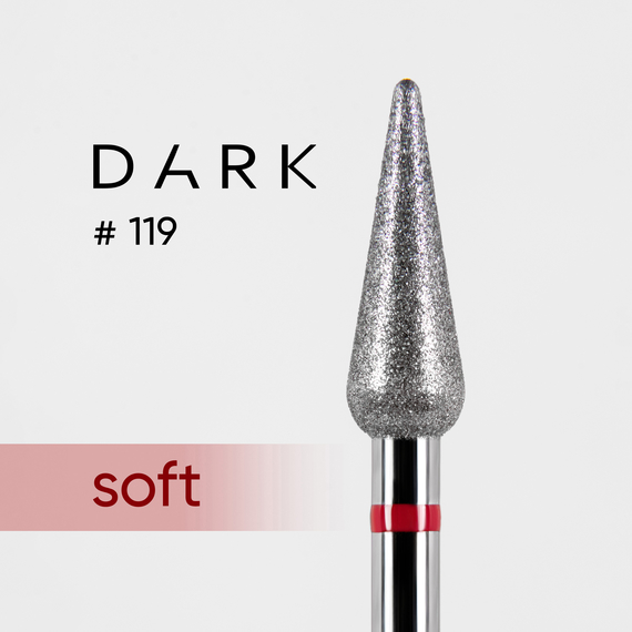 Насадка фреза алмазна DARK №119 брунька довга червона 042