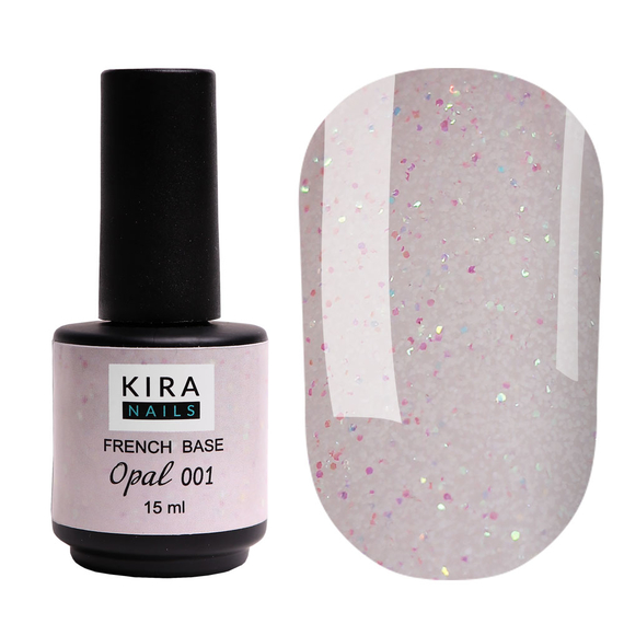 Base Kira Nails French Base Opal No. 001 milky, 15 ml, Color: Lactic, Volume: 15 ml