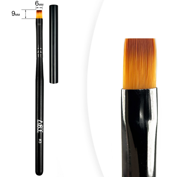 Кисть для геля ART Gel Brush Square №03, квадрат 9 мм