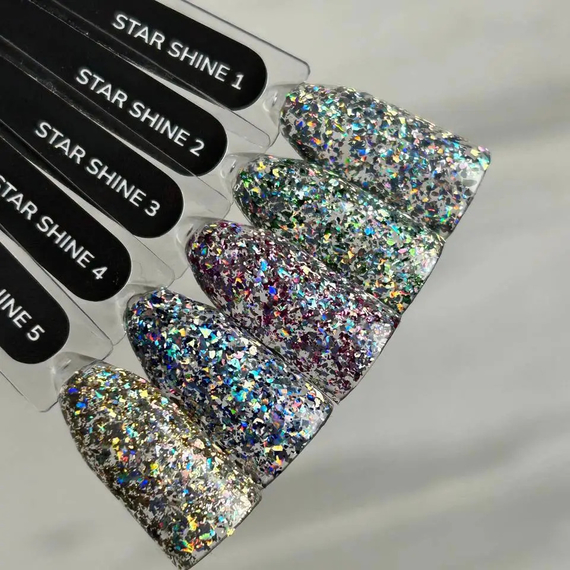 Гель-лак для нігтів GaMa Star shine №03, з рожевими блискітками, 5 г, Колір: Рожевий, зображення 2