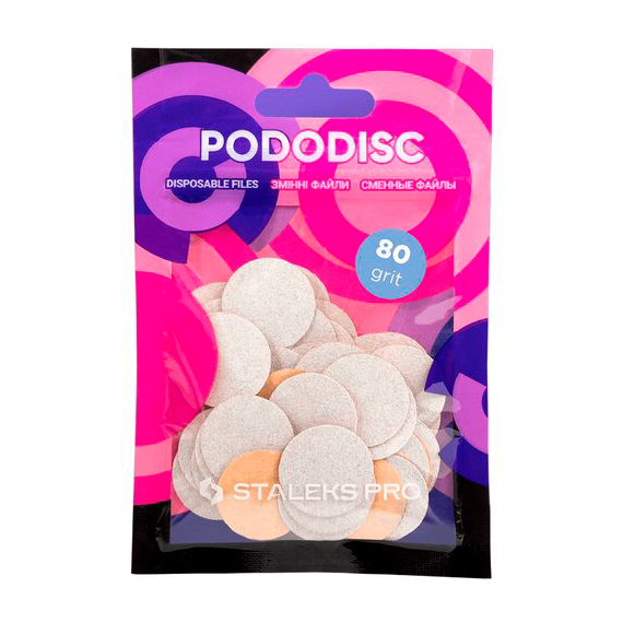 Replacement files for STALEKS PRO M pedicure disc White 80 grit, 50 pcs