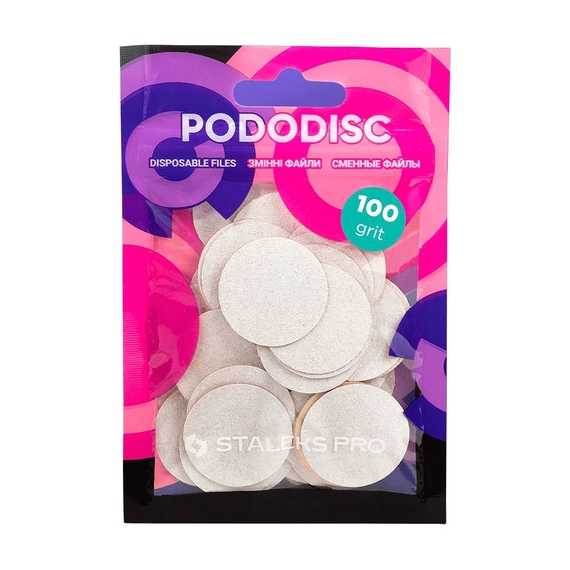 Сменные файлы для педикюрного диска STALEKS PRO L Белые 100 грит, 50 шт