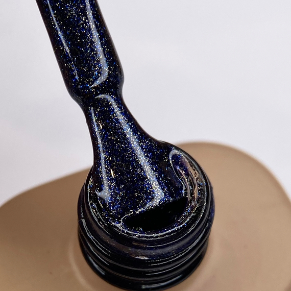 Гель-лак DARK №114, темно-синий с голубовато-серебряным шиммером, 10 мл, Цвет: Синий, изображение 3