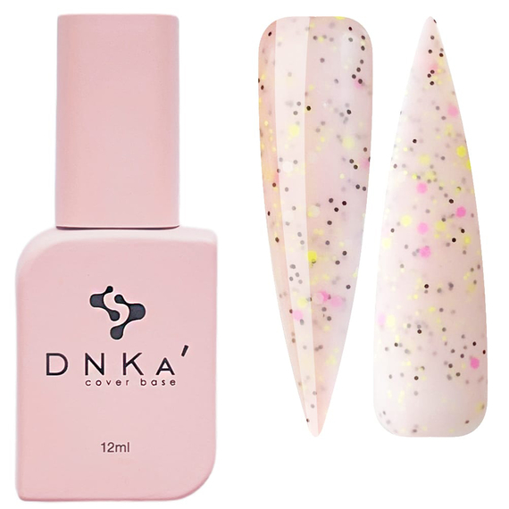 База цветная DNKA Cover base №061 Confetti бежевая с конфетти, 12 мл, Цвет: Бежевый