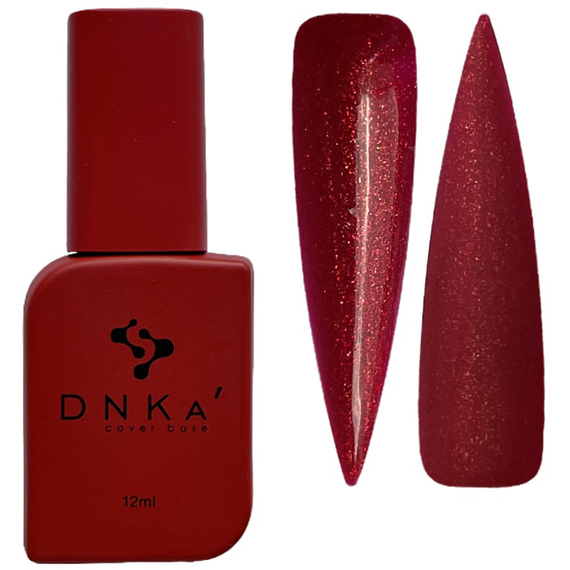 База цветная DNKA Cover base №005 Daring красная с блестками, 12 мл, Цвет: Красный