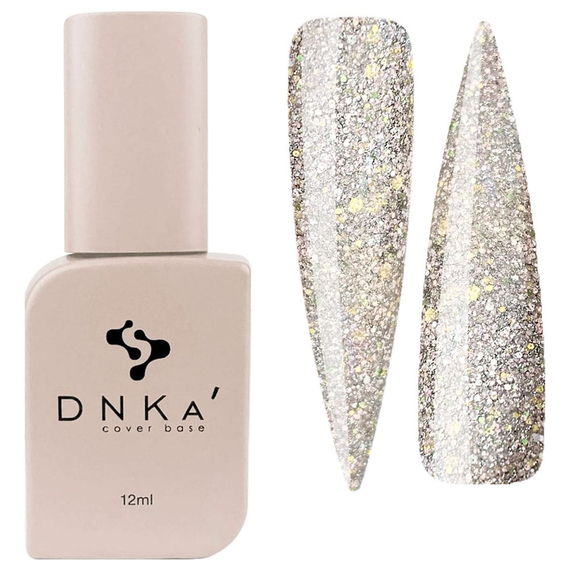 Color base DNKA Cover base No. 052 Meteoric reflective with beige crumbs, 12 ml, Color: Beige