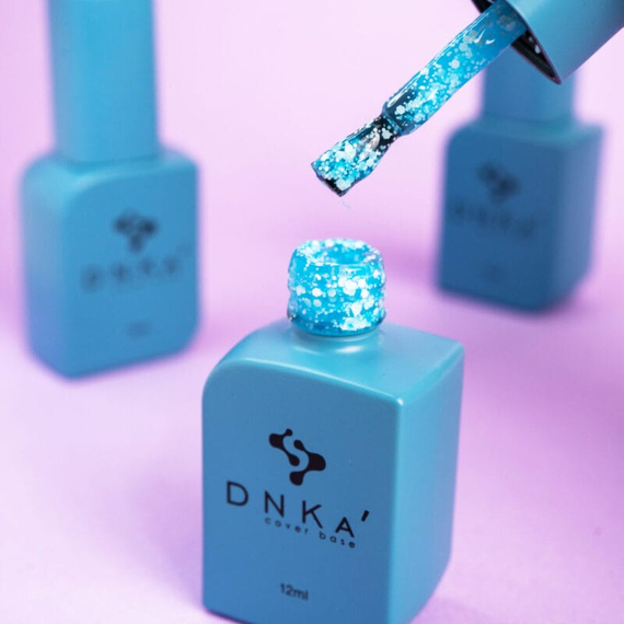 База кольорова DNKA Cover base №068 Breeze блакитна з хлоп`ями, 12 мл, Колір: Блакитний, зображення 2